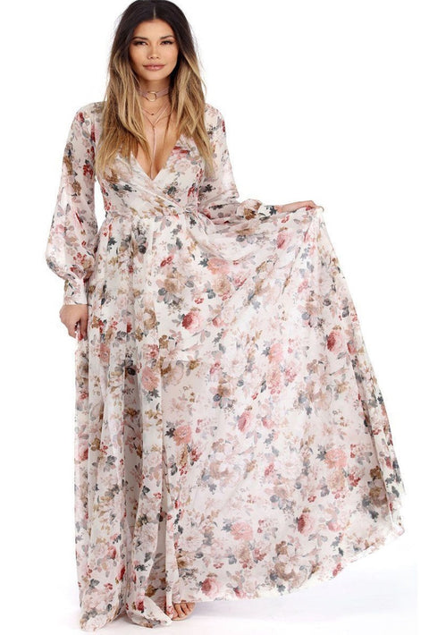 Women Boho Long Maxi Floral Summer Dress Floral CODE: KAR814
