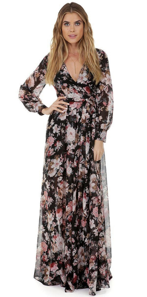 Women Boho Long Maxi Floral Summer Dress Floral CODE: KAR814