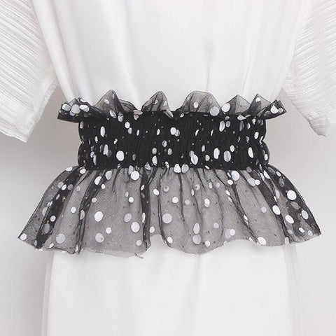 Shiny Elastic Print Mesh Sash Female Dress Corsets Belt CODE: KAR827