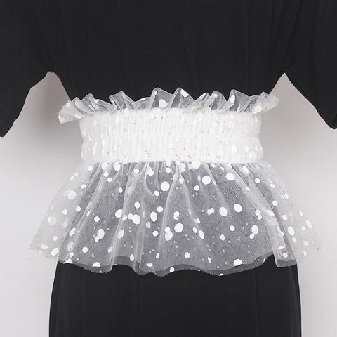 Shiny Elastic Print Mesh Sash Female Dress Corsets Belt CODE: KAR827