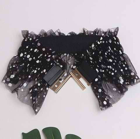 Shiny Elastic Print Mesh Sash Female Dress Corsets Belt CODE: KAR827