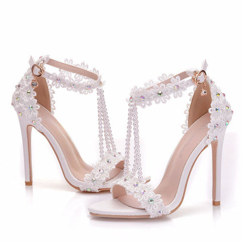Women sandals wedding Party Lace PU Rhinestones Buckle CODE: KAR840