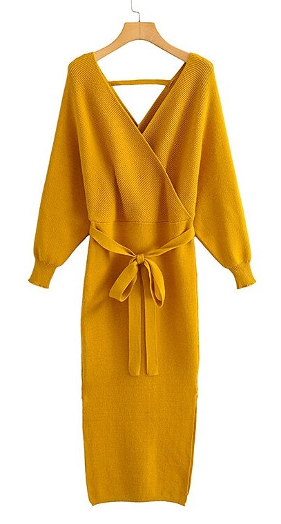 Knitting Cotton Winter Thick Sheath Dress CODE: KAR848