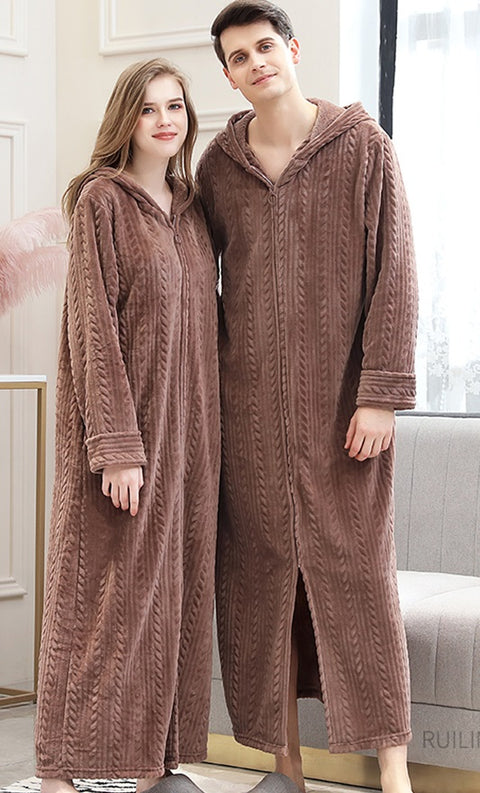 Plus Size Long Warm  Night Dressing Gown Women and  Men Sleepwear CODE: KAR863
