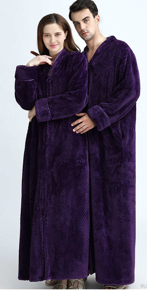Plus Size Long Warm  Night Dressing Gown Women and  Men Sleepwear CODE: KAR863