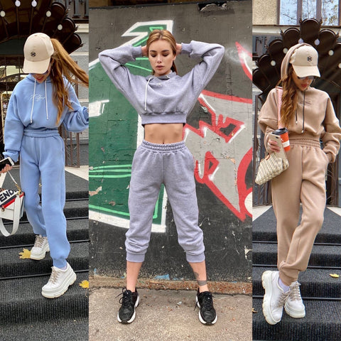 Sweatshirts And Long Pant Fashion Two Piece Sets CODE: KAR884