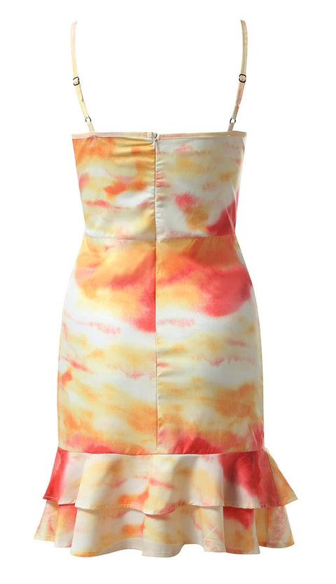 Sexy suspender tie dye printed mini dress CODE: KAR885
