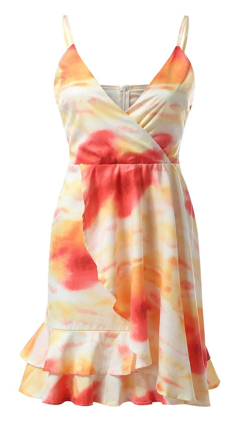 Sexy suspender tie dye printed mini dress CODE: KAR885