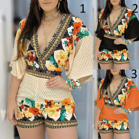 Jumpsuit Casual Summer Floral Printed Playsuit CODE: KAR886