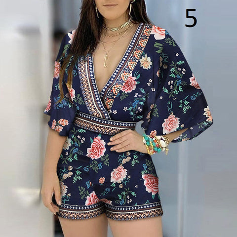 Jumpsuit Casual Summer Floral Printed Playsuit CODE: KAR886