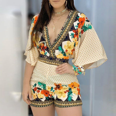 Jumpsuit Casual Summer Floral Printed Playsuit CODE: KAR886