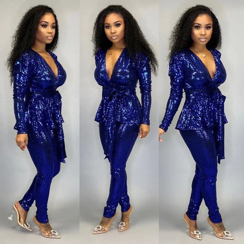 Women Two Piece Set Long Sleeve Sexy Deep CODE: KAR893