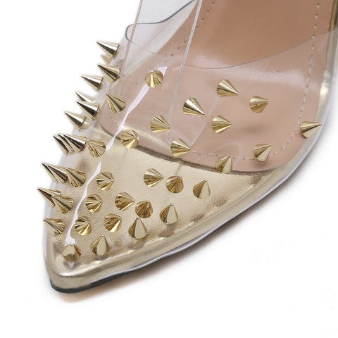 High Heel Sandals Women Shoes Rivet Pointed Toe Sandals CODE: KAR90