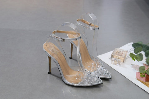 High Heel Sandals Women Shoes Rivet Pointed Toe Sandals CODE: KAR90