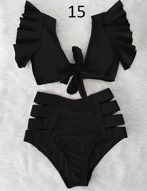 Ruffle Swimwear Women Print Sexy Swimsuit CODE: KAR909