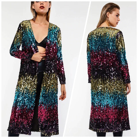 metal texture color sequins casual jacket CODE: mon697