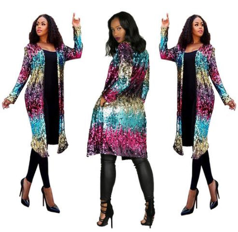 metal texture color sequins casual jacket CODE: mon697