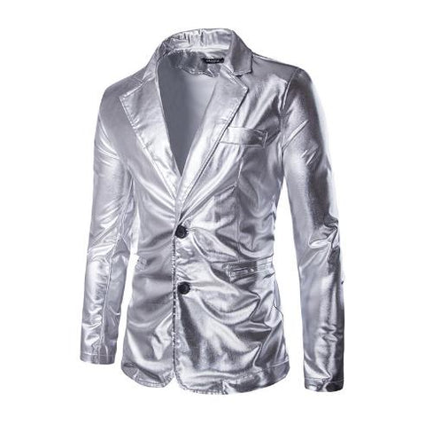 Men's bronzing glamorous Slim  buckle small suit CODE: mon712