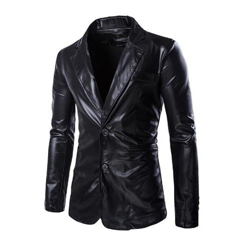 Men's bronzing glamorous Slim  buckle small suit CODE: mon712