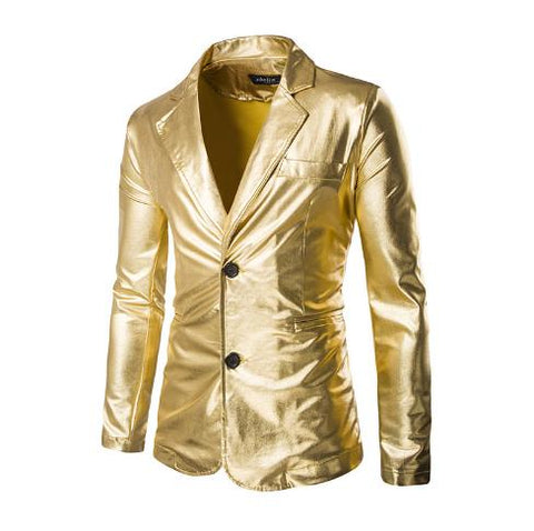 Men's bronzing glamorous Slim  buckle small suit CODE: mon712