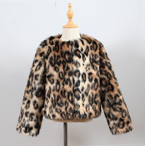 leopard style imitation  children short jacket CODE: mon732