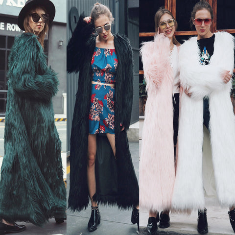 fur long paragraph floating coat CODE: mon745