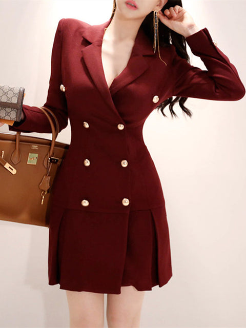 Tailored Collar Slim Coat dress CODE: mon885