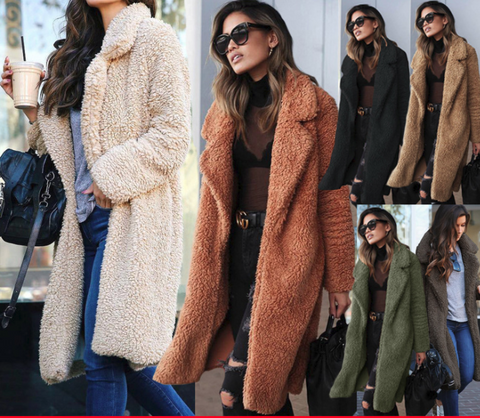 Lapel pocket long coat Winter Wear CODE: mon1173
