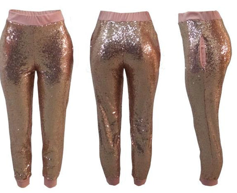 New Rose gold sequins casual pants CODE: mon788