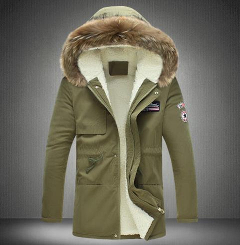Men's  padded coat hooded fur collar coat CODE: mon793
