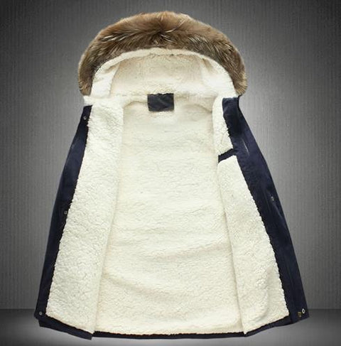 Men's  padded coat hooded fur collar coat CODE: mon793