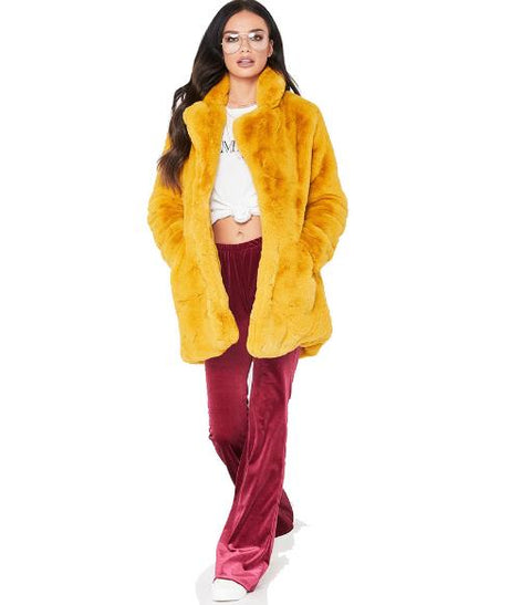 loose fringed fur coat CODE: mon837