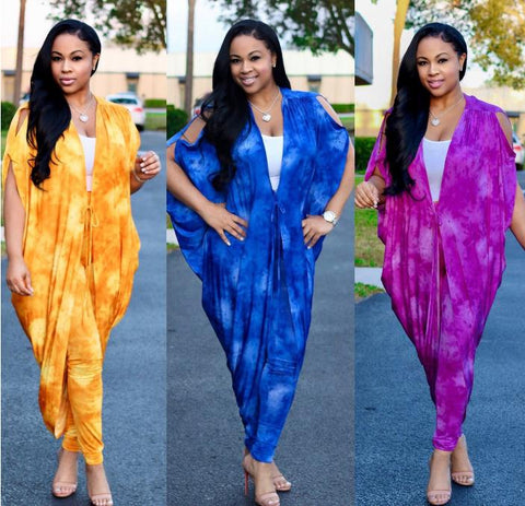 Tie-dye bat shirt loose casual set CODE: mon975