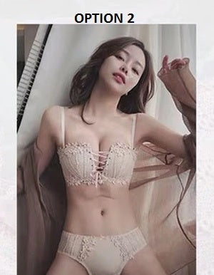 Floral Embroidery Tied Lingerie Seamless Bra Bralette Wireless Brassiere Underwear CODE: KAR1020