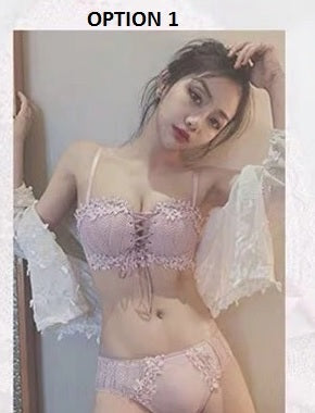 Floral Embroidery Tied Lingerie Seamless Bra Bralette Wireless Brassiere Underwear CODE: KAR1020