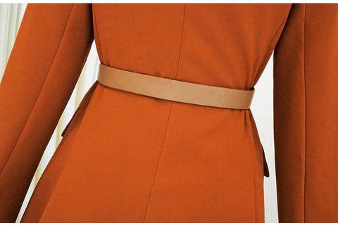 New Collar Jacket + Mesh Long Skirt Office Lady Two-Piece Set CODE: KAR1131