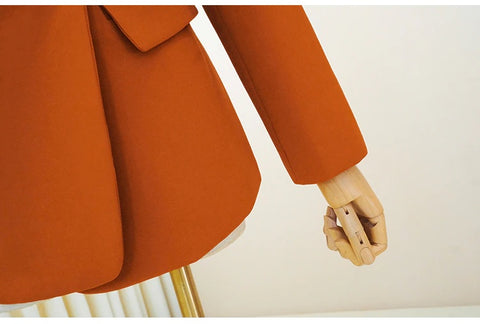 New Collar Jacket + Mesh Long Skirt Office Lady Two-Piece Set CODE: KAR1131