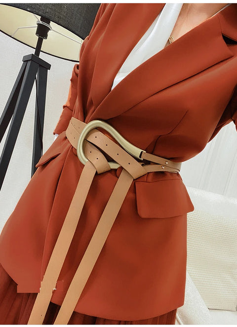 New Collar Jacket + Mesh Long Skirt Office Lady Two-Piece Set CODE: KAR1131
