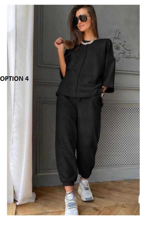 2 Piece Sets Comfy Homewear OutfitsSport Set Tshirts Jogging Pants Track Suit Street Style CODE: KAR1036
