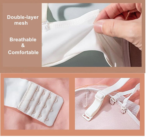 Strapless Push Up Bra Embroidery Bow Knot Lingerie Tube Top Bra AB Cup CODE: KAR1038