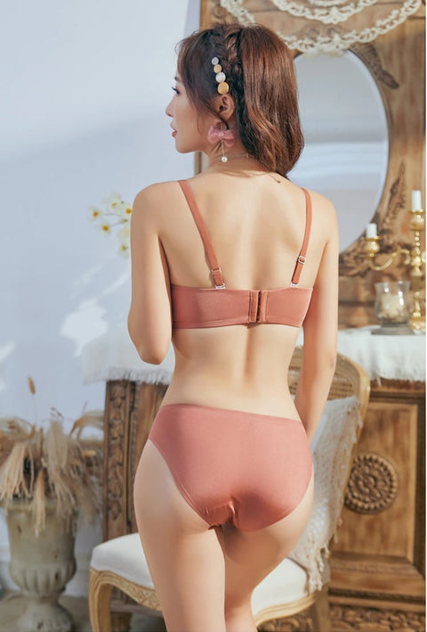 Strapless Push Up Bra Embroidery Bow Knot Lingerie Tube Top Bra AB Cup CODE: KAR1038