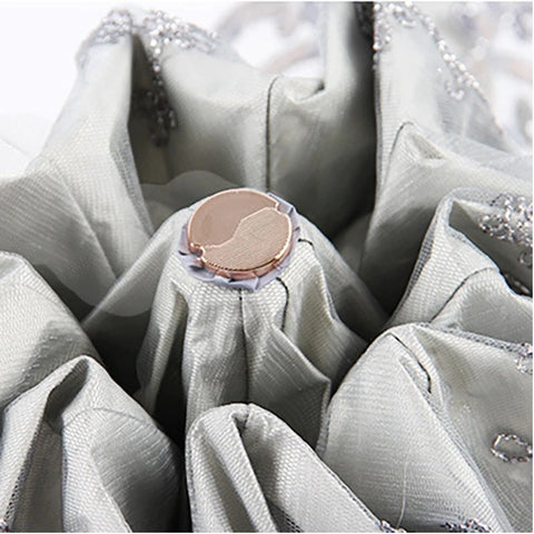 1 piece Princess Sun double Lace Parasol Arched  three Folding Embroidery anti UV waterproof Umbrella CODE: KAR1047