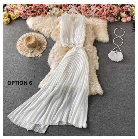 Chiffon Shirt and Pants Wide-leg Trousers Light Top Two-piece Suit CODE: KAR1073