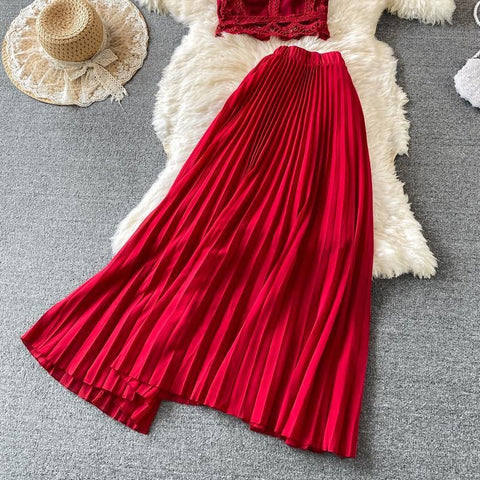 Chiffon Shirt and Pants Wide-leg Trousers Light Top Two-piece Suit CODE: KAR1073