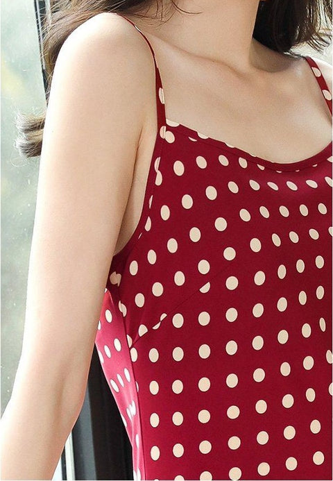 Sleeveless Dot Casual Style Spaghetti Strap Dress CODE: KAR1075