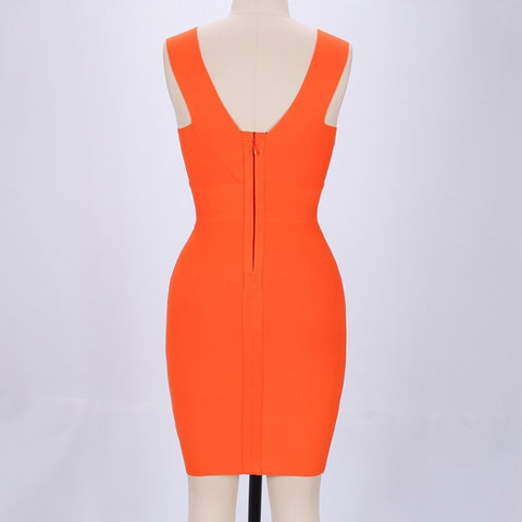Elegant Sexy Bodycon  Sleeveles V Neck Dress CODE: KAR1090