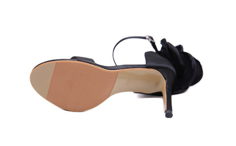 Big Flower Evening Nightclub  Black Powder High Heels Sandals CODE: KAR1093