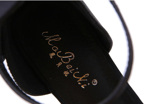 Big Flower Evening Nightclub  Black Powder High Heels Sandals CODE: KAR1093