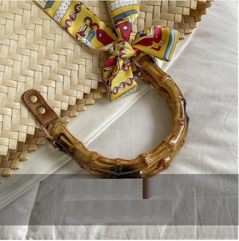 New Style Bamboo Fashion  Large-capacity Travel Holiday Retro Style Straw Bag CODE: KAR1097