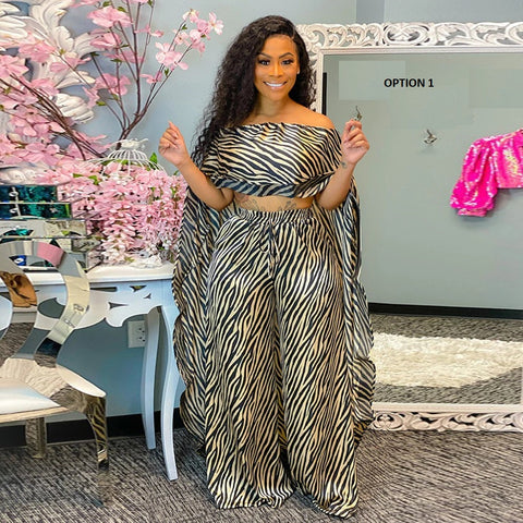 2 Piece Sets New Print Bazin Baggy Pants Rock Long Sleeve Famous Suit CODE: KAR1106